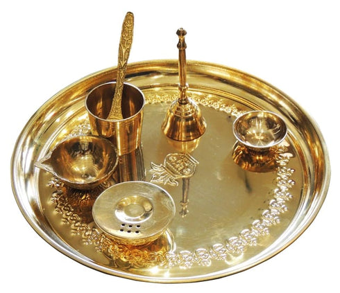 Brass Pooja Thali Set 0.46 Kg